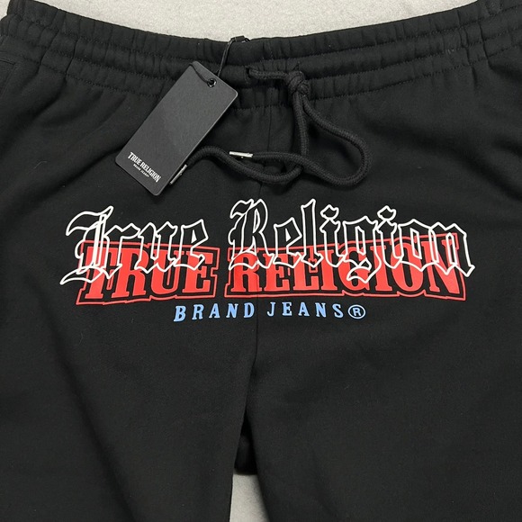 True Religion Other - True Religion Jeans Sweat Shorts Jet Black XL Mens Multi Print Relaxed Fit